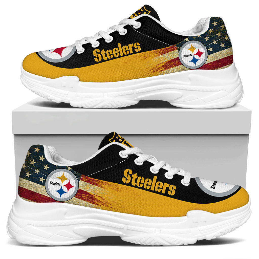 Women's Pittsburgh Steelers Edition Chunky Sneakers With Line 003